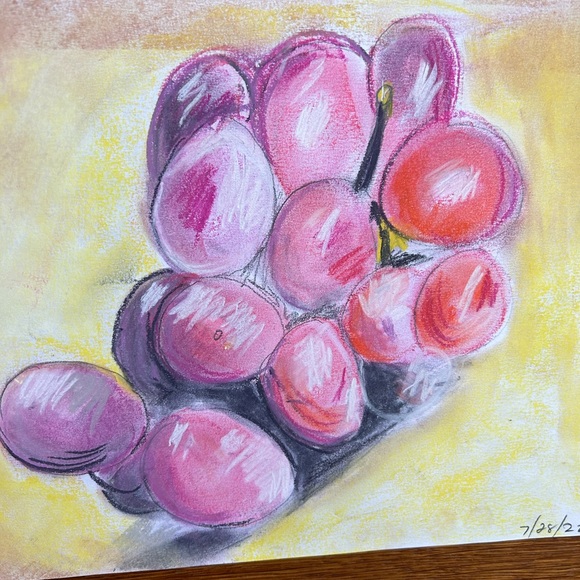 Art Pastel Grape Drawing Poshmark